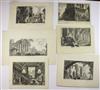 GIOVANNI B. PIRANESI Collection of 18 etchings.